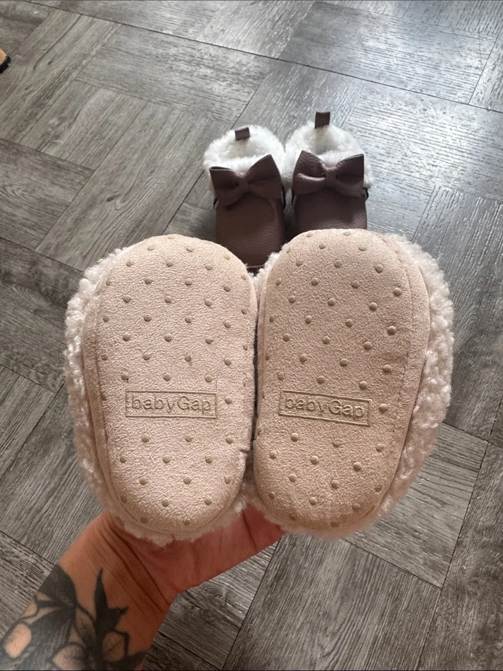 Baby Sherpa Clogs and Shearling Booties Set - Dusty Rose & Cream